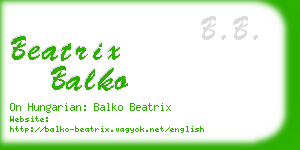 beatrix balko business card